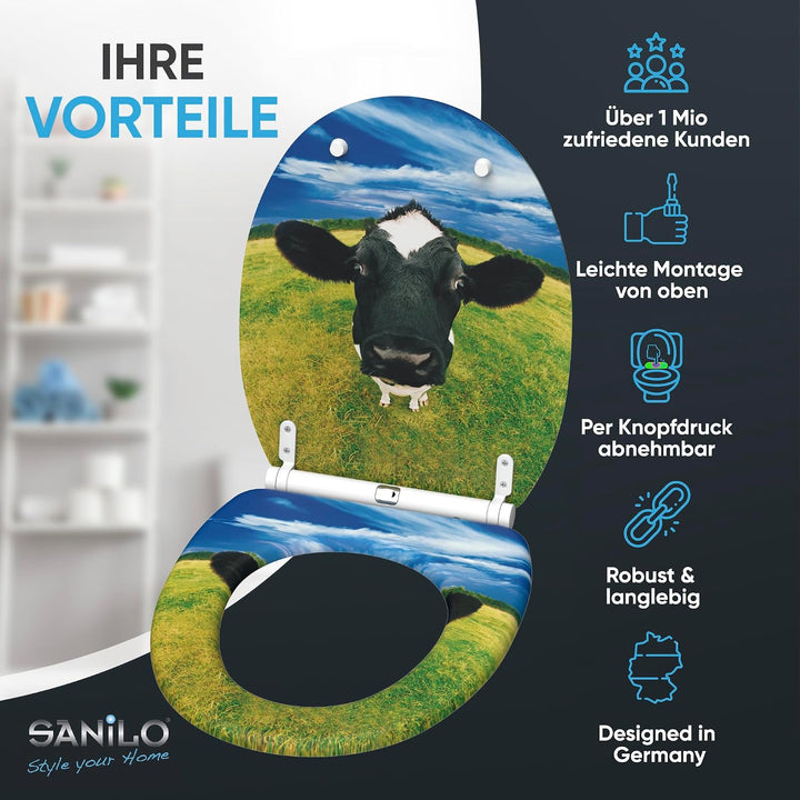 Sanilo WC Sitz mit Absenkautomatik, viele neue Toilettendeckel zur Auswahl, hochwertige Oberfläche,