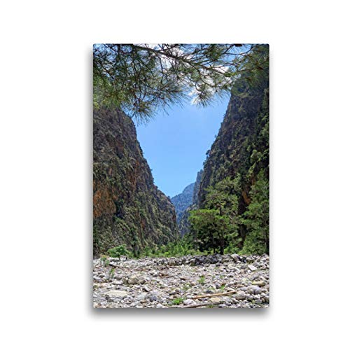 Premium Textil-Leinwand 30 x 45 cm Hoch-Format Enges Tal der Samaria-Schlucht auf Kreta | Wandbild,