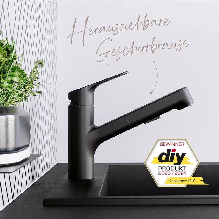 Lenz KOA Küchenarmatur mit Handbrause schwarz 46040851