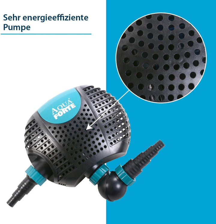 AquaForte O-3500 Plus, 25 Watt, max. Durchfluss 3,5 m3/Stunde, max. Förderhöhe 3 Meter, Kabellänge 1