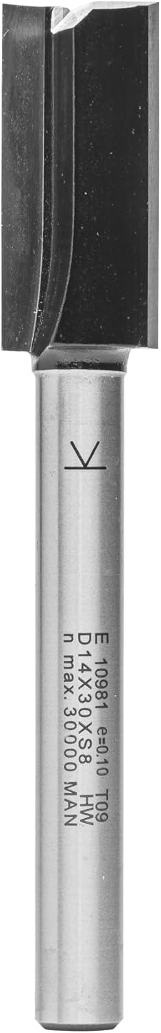ENT 10981 Nutfräser HW, Schaft (S) 8 mm, Durchmesser (D) 14 mm, NL 30 mm, SL 58 mm, GL 90 mm, mit Ha