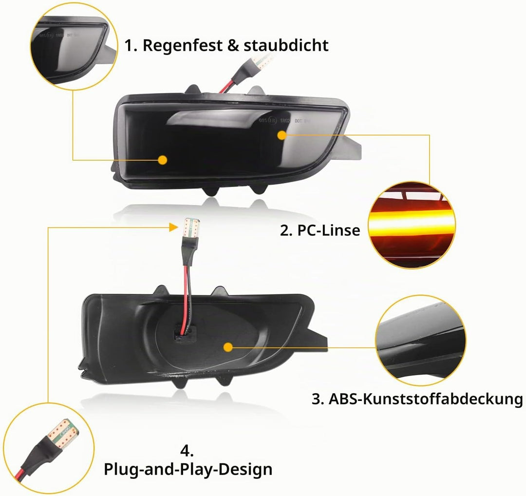 Asasytal Blinker Blinker Kontrollleuchte im seitlichen Rückspiegel Kompatibel mit Volvo C30 C70 S40