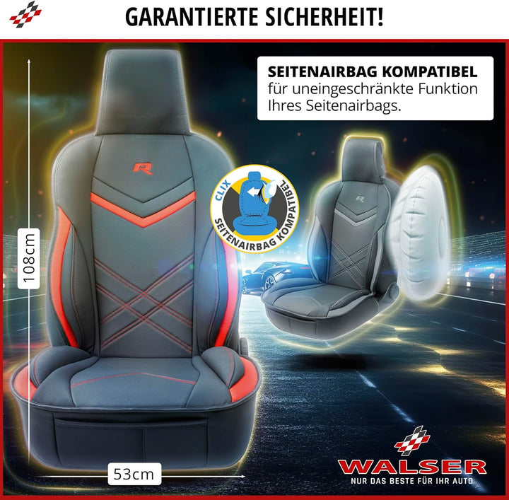 Walser Sitzauflage Auto Rey, Sitzschoner Auto schwarz, Universal Auto Sitzauflagen, Autositzauflage