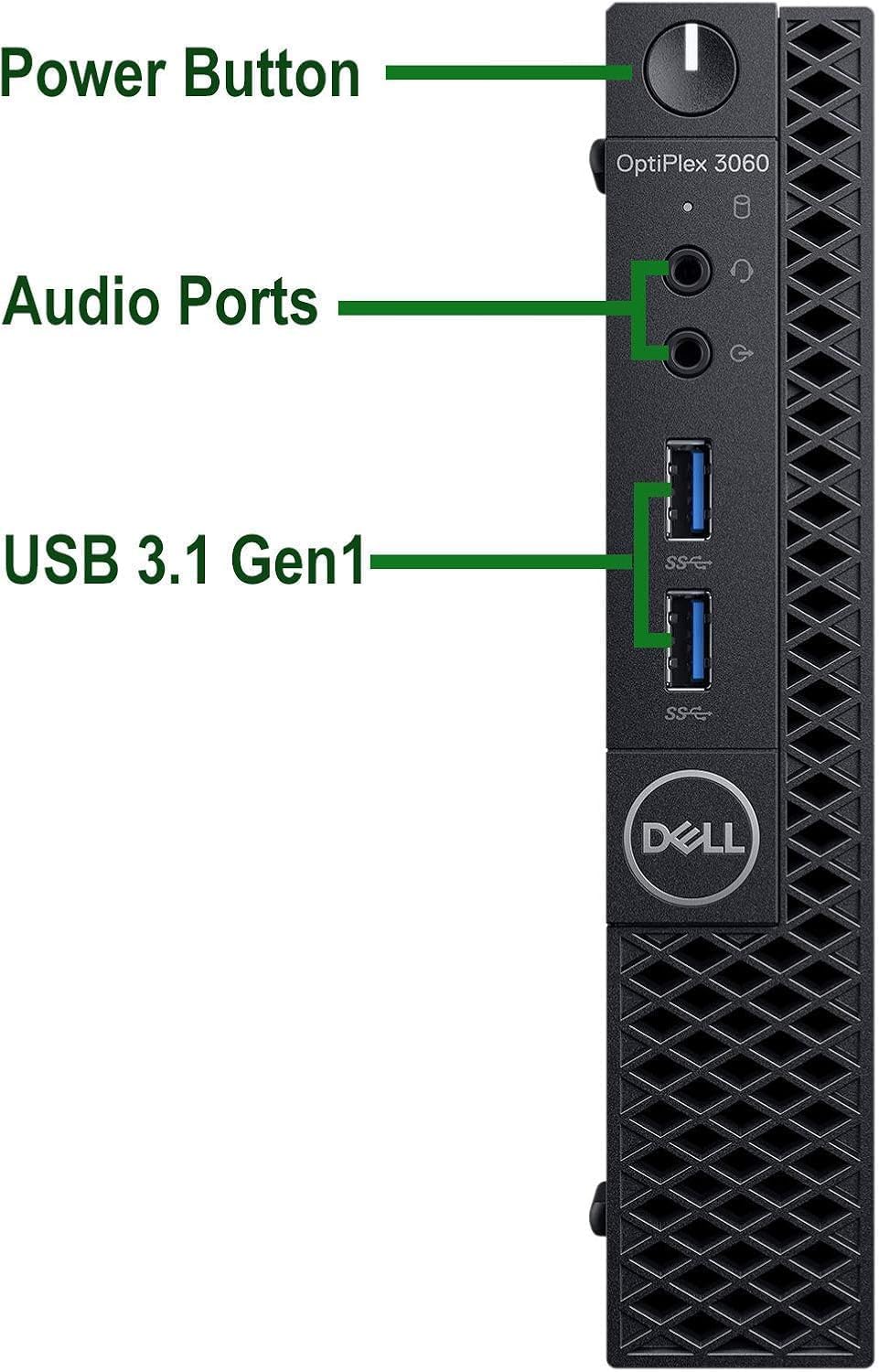 Dell Optiplex 3060 Mini Computer PC Intel Core i5-8500 8GB RAM 512GB SSD US Keyboard QWERTY WiFi Blu