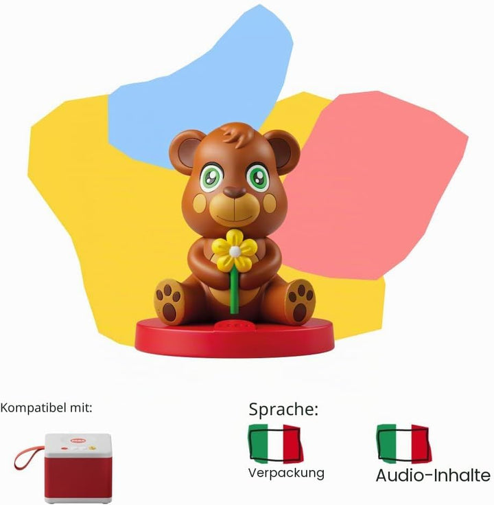 FABA -FFR14301 Teddybär mit Klangfigur, singt und Tanzt mit Nino, Lieder und Kinderreimen, FFR34003