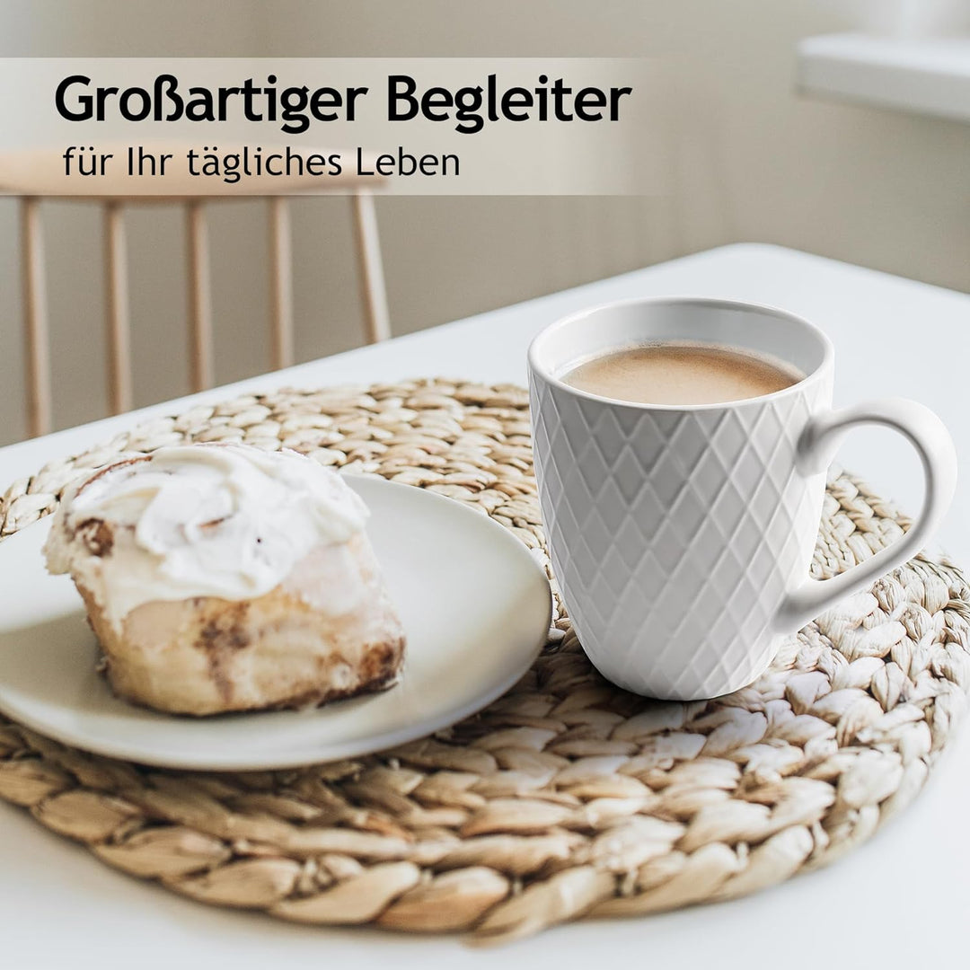 MIAMIO – 6 x 400 ml – Kaffeetassen Set/Becher – Moderne Keramik Tasse Matt – Kaffeetasse gross – Pal