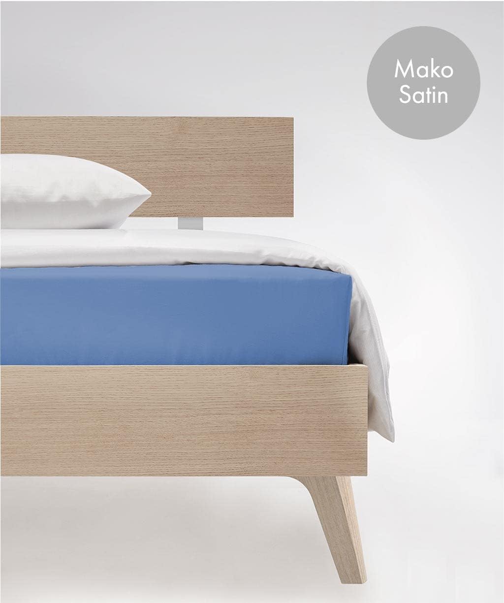 fleuresse L Uni-Colours-Bettlaken, Mako-Satin, Mittelblau, 270 x 260