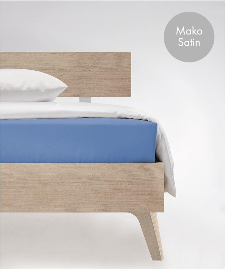 fleuresse L Uni-Colours-Bettlaken, Mako-Satin, Mittelblau, 270 x 260