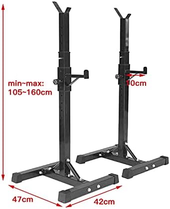 Hantelständer und Squat-Rack - Zwei Ablagen, verstellbar, rutschfeste Standbeine, max. Belastung: 15