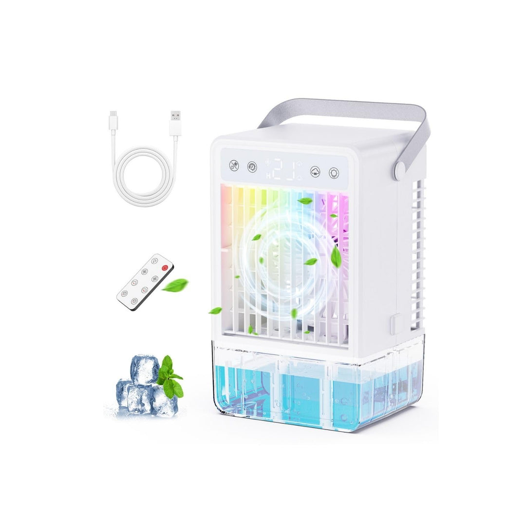 Mobiles Klimagerät mit 1500ML Wasserreservoir, Luftkühler mit Wasserkühlung USB-betrieben, 3 Modi &