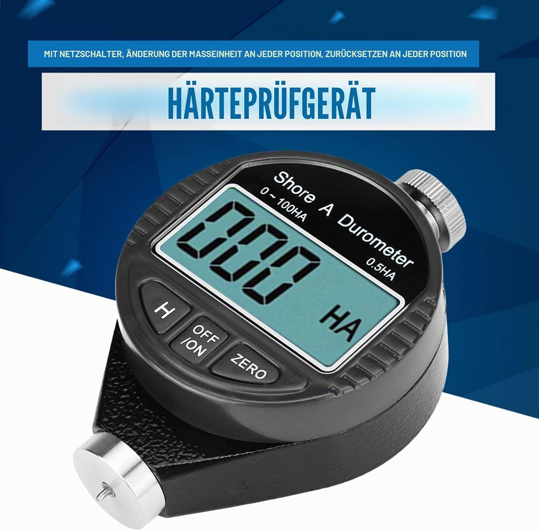 Digitales Härtemesser Shore Messgerät LCD Test Gummi Reifen Legierung Kunststoff - A, 0 ~ 100HD Bere