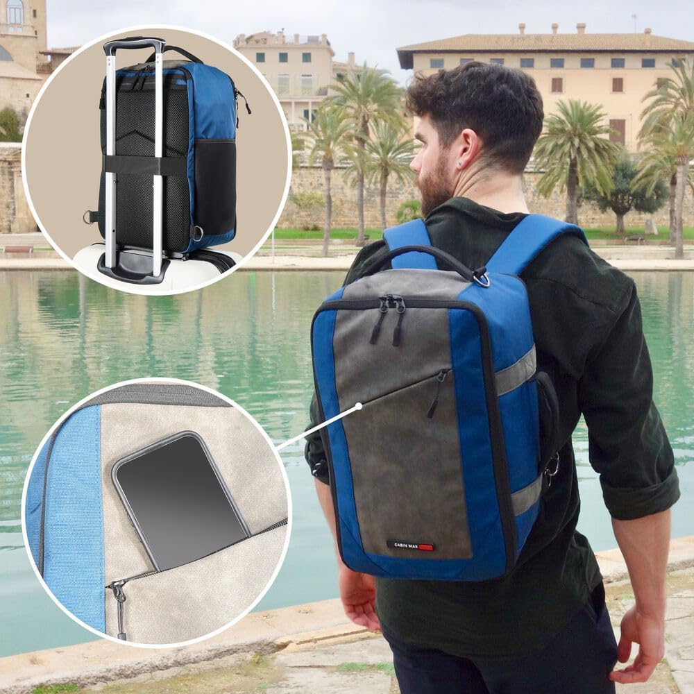 Cabin Max Für Ryanair Handgepäck Rucksack 40x20x25, Reiserucksack, Tasche Flugzeug Wizzair, Eurowing