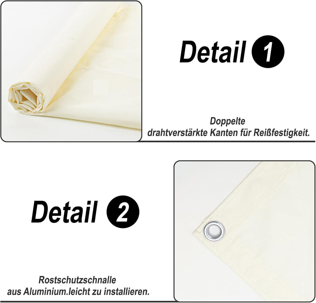 SUNNY GUARD Balkon Sichtschutz 90x800cm Balkonabdeckung PES UV-Schutz Balkonverkleidung wetterfester