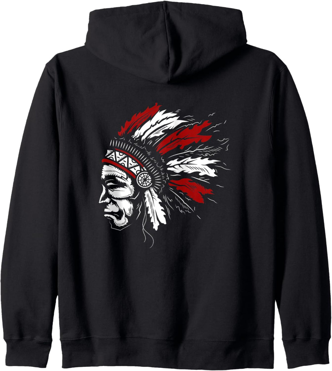 Backprint Indianer Kopfschmuck Kapuzenjacke