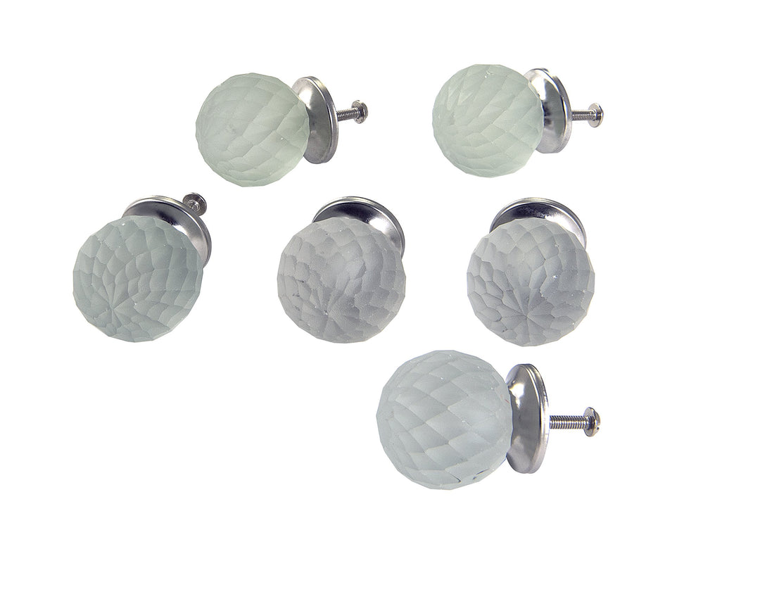 Dritz Home 47024A Glaskugelknauf, facettiert, elfenbeinfarben, 6-teilig Facettierter Kugelknauf Elfe