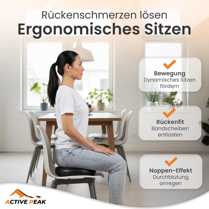 Balance Kissen Orthopädisches Sitzkissen Ø 32 cm Gleichgewichtstrainer mit Noppen Balancekissen aufb