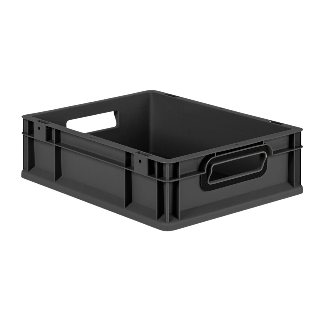 PROREGAL Eurobox NextGen Color | HxBxT 12x30x40cm | 11 Liter | Griffe schwarz offen | Glatter Boden
