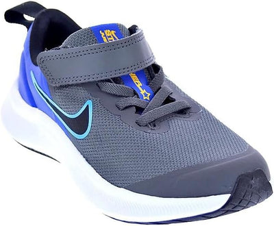 Nike Jungen Star Runner 3 Sneaker 21 EU Eisengrau Schwarzblauer Blitz, 21 EU Eisengrau Schwarzblauer