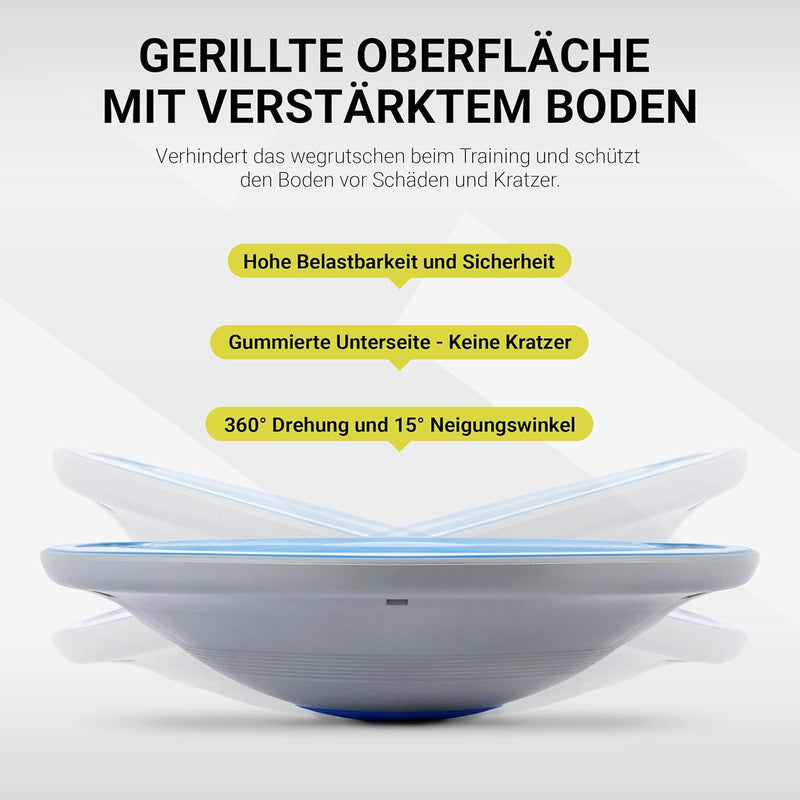 MSPORTS Balance Board Premium 40 cm Durchmesser inkl. Übungsposter und Work Out App GRATIS - Therapi