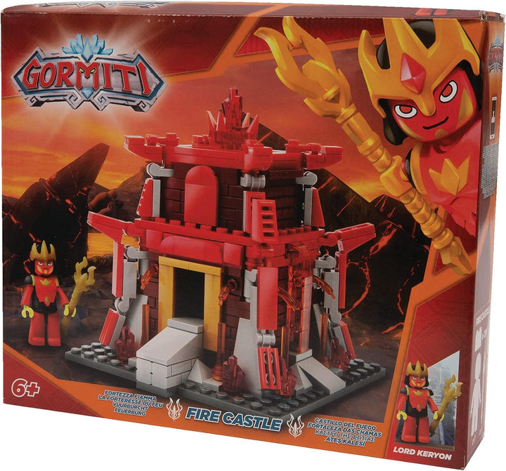 GORMITI - Feuerkonstruktionsset mit Mini-Figur, die Fiamma-Festung, 280-teilig, für Kinder ab 4 Jahr