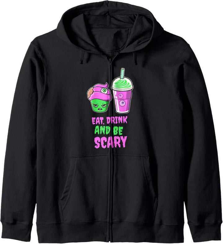 Essen Sie trinken und Seien Sie gruselig Spooky Design Kapuzenjacke