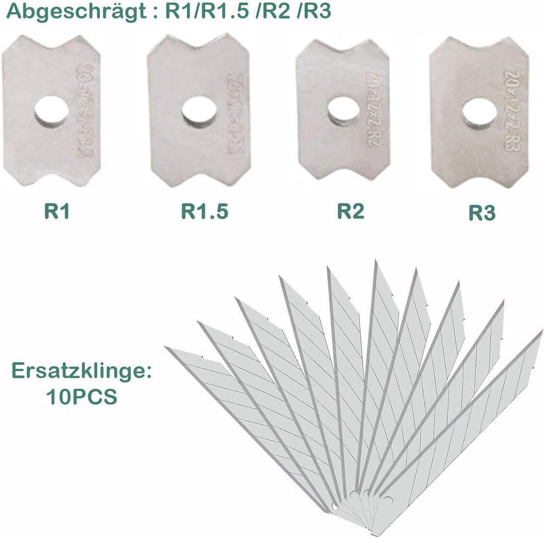 KEWAYO Manueller Kantenschneider für Umleimer, Edge Banding Trimmer mit 10 Klingen und 4 runden Kant
