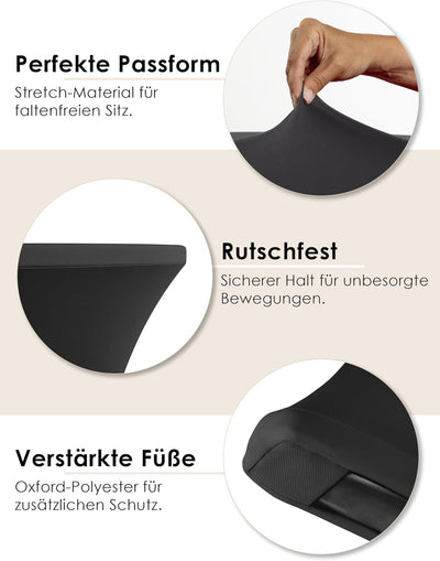 Gräfenstayn 2er-Set Stretch Stehtischhusse Diana mit Öko-Tex Siegel, Verstärkung im Fussbereich, in