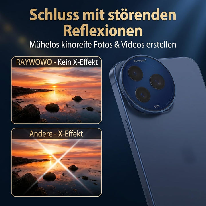 Snap-On Verstellbarer ND-Filter VND2-32 für iPhone 17 Pro & Pro Max, 11,2g Ultraleichter Kamera Grau