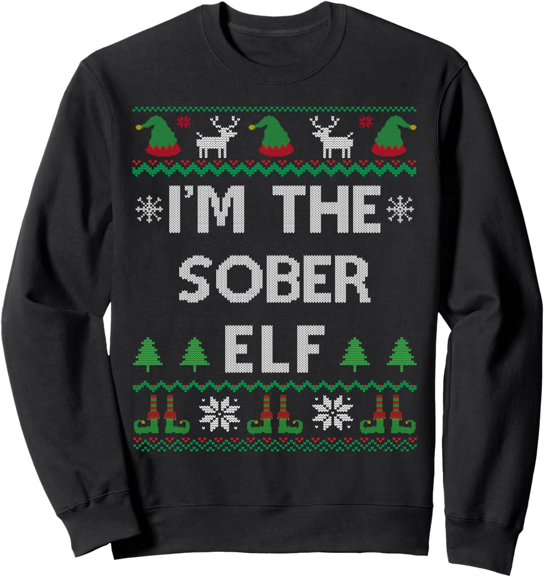 Sober Elf Ugly Christmas Sweatshirt