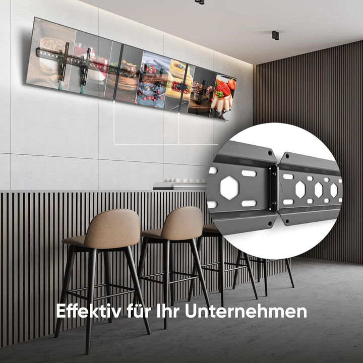 ONKRON TV Wandhalterung neigbar für 43-85 Zoll Fernseher bis 68.2 kg, TV Halterung flach, Ultra Slim
