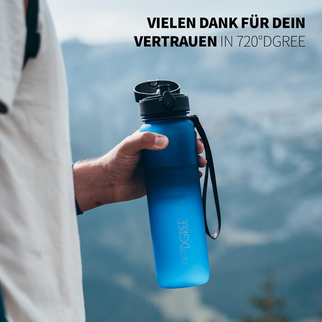 720°DGREE Trinkflasche Kinder 500ml “uberBottle“ softTouch +Sieb - Auslaufsicher, BPA-Frei - Flasche