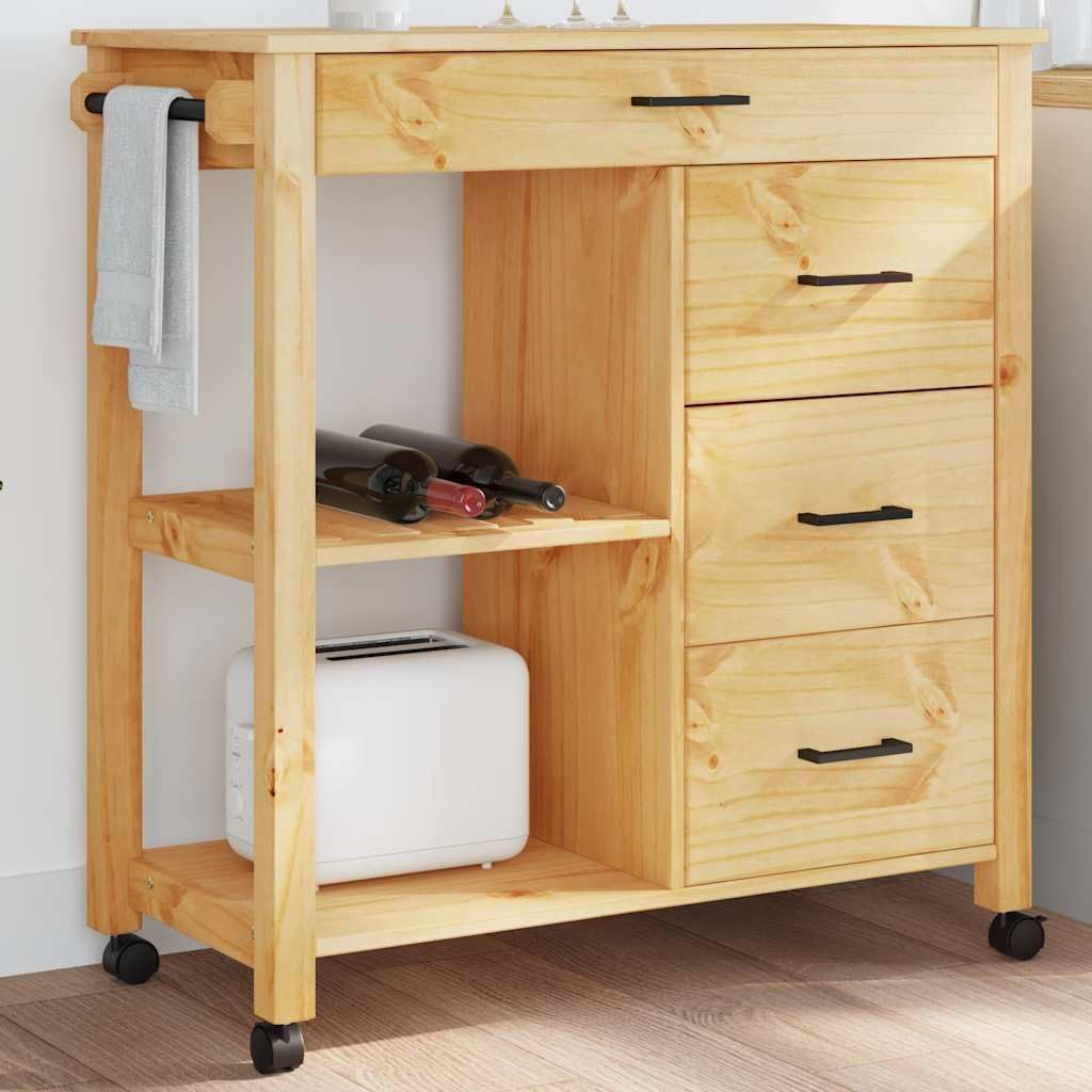 vidaXL Küchenwagen, Servierwagen mit viel Stauraum, Beistellwagen für Küche Wohnzimmer Badezimmer, T