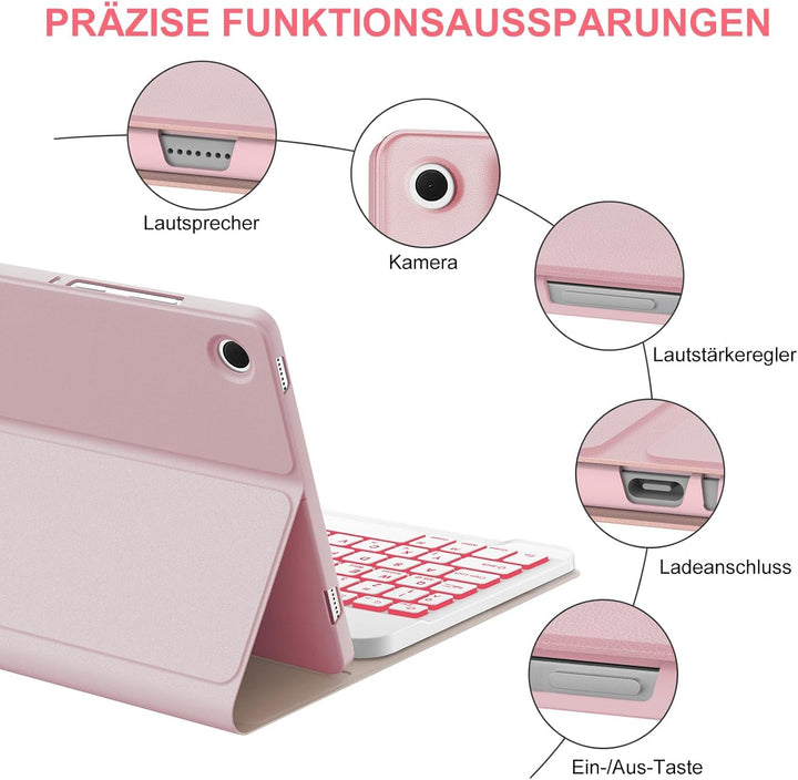 Hülle mit Tastatur für Samsung Galaxy Tab A11+ 11" (2025) & Galaxy Tab A9+ 11" (2023) – Deutsch Keyb