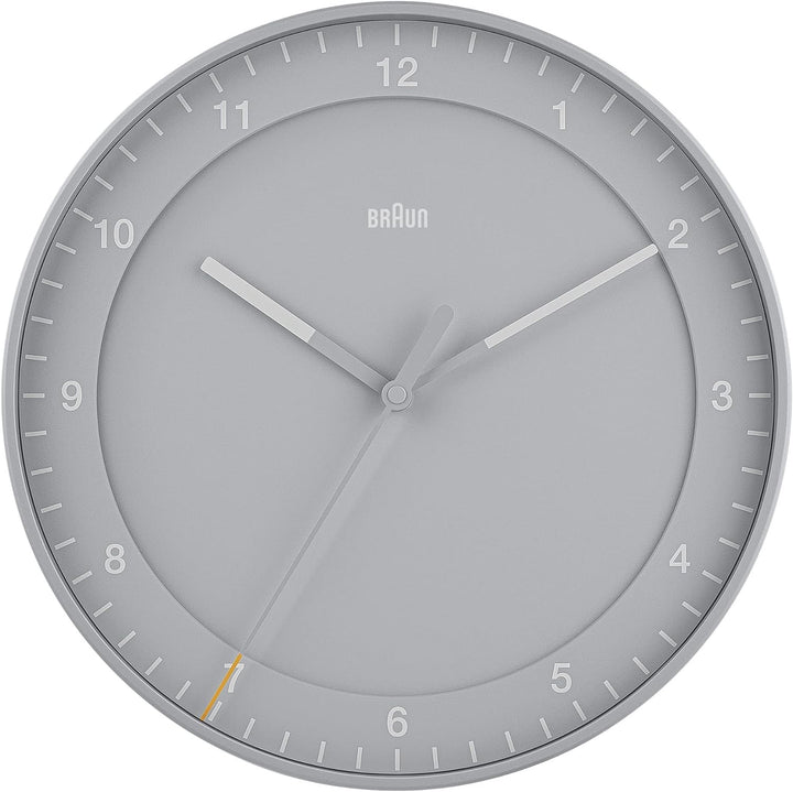 Braun Classic Grosse Analog-Wanduhr mit geräuschlosem Uhrwerk (kein Tickgeräusch), leicht ablesbar,