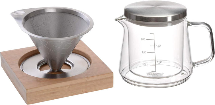GRÄWE Kaffeebereiter mit hitzebeständiger Karaffe aus Borosilikat-Hartglas, mit Edelstahl-Dauerfilte