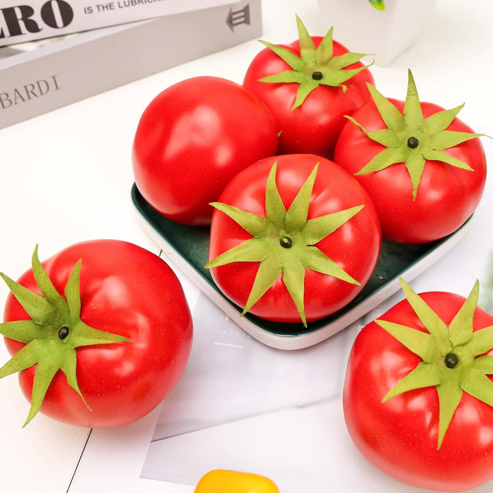 Meiwlong 6 künstliche Tomaten, lebensecht, künstliches Gemüse, Küche, Ernte, Party, Thema, Display,