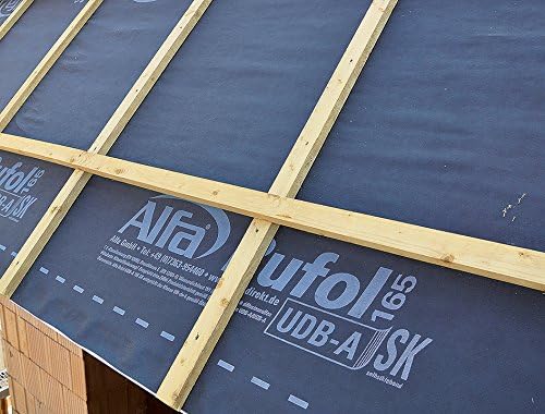 Alfa Diffusionsoffene Unterspannbahn Unterdeckbahn in schwarz 75 m² (1,5 x 50m) A-klassifiziert 75 m