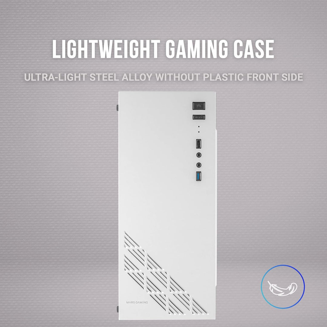 Mars Gaming MC100W, ATX Gaming Gehäuse, 1 FRGB Lüfter, Grilles + Window, WeissMars Gaming MC100W, AT