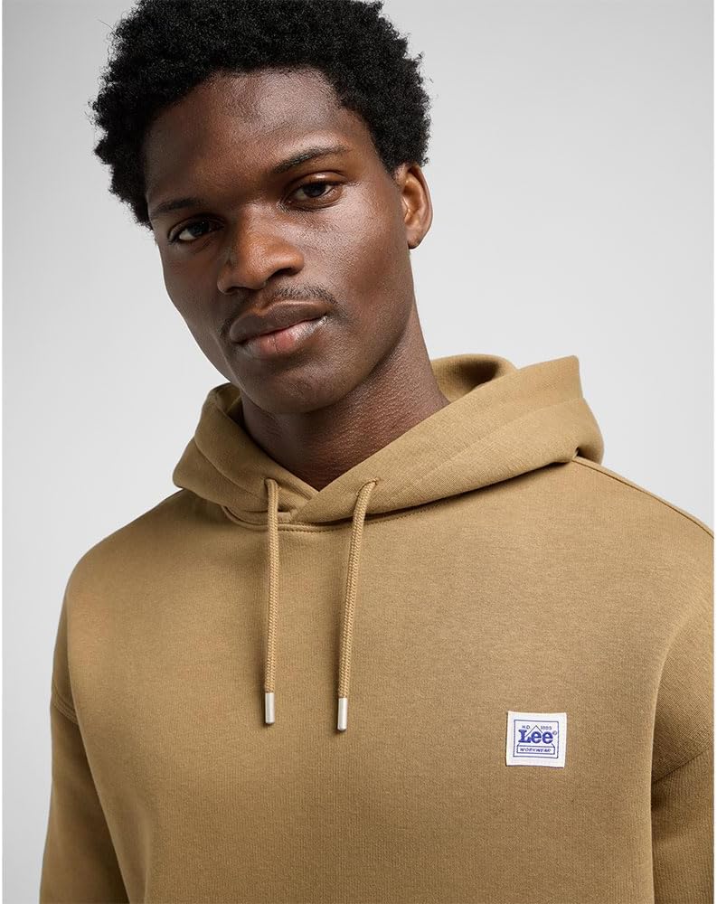 Lee Herren Ww Hoodie Hooded Sweatshirt S Dark Khaki, S Dark Khaki