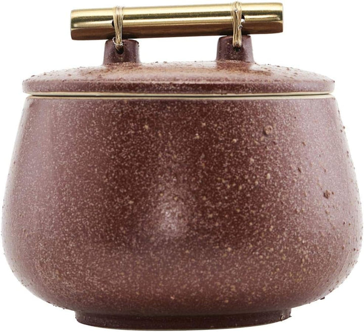 House Doctor 210120602 Lagerung mit Deckel, Diva, Brannt henna, h: 12 cm, Dm: 14 cm, Finish/Farbe ka