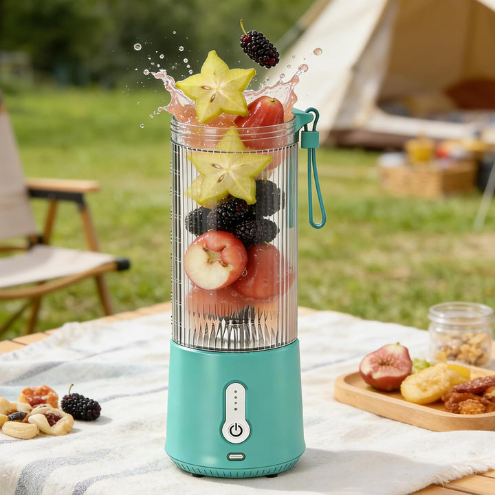 Tragbarer Mixer, Smoothie Maker to Go, Elektrischer Mixer Smoothie Maker, Lake Blue Smoothie Maker,