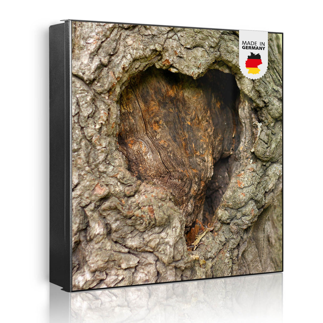 banjado® Grosser Schlüsselkasten Glas/Schlüsselbox 30cm x 30cm mit 50 Haken - Motiv Altes Herz/Schlü