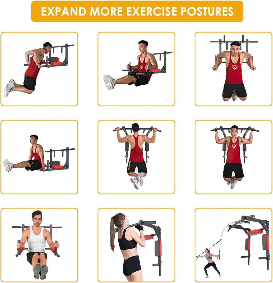 Klimmzugstange Wand, Multigriff Klimmzug Trainingsgewicht bis zu 200kg, Trainings Halterung mit Mult