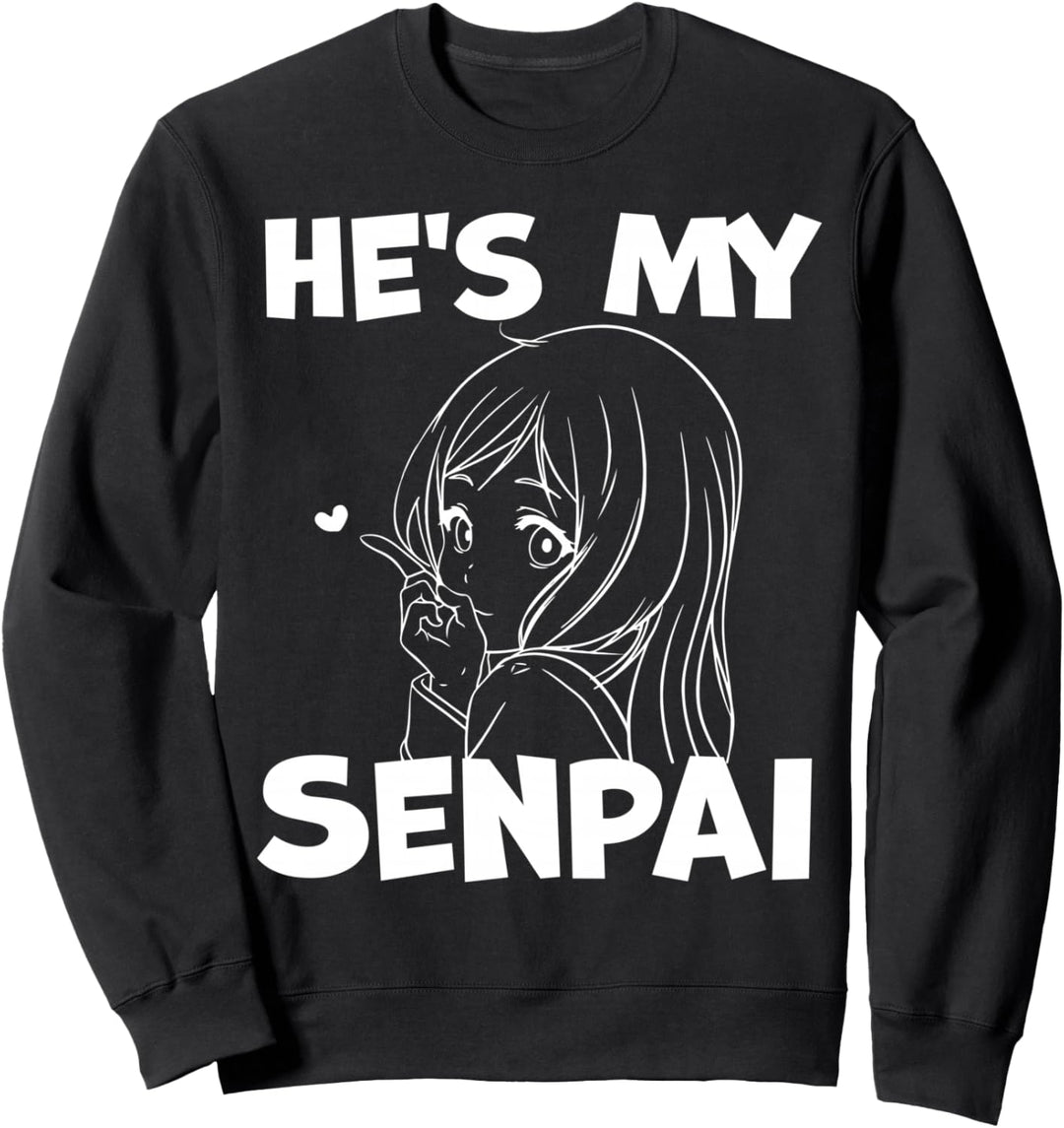 Lustiges Anime-Geschenk für Paare, Freundinnen mit Aufschrift „He's My Senpai“ Sweatshirt