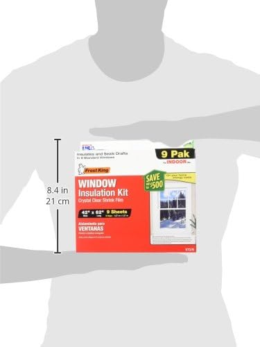 Frost King, transparent V73/9H Schrumpffenster-Set für den Innenbereich, 106 x 157 cm, 9-Pack, 9-Pac