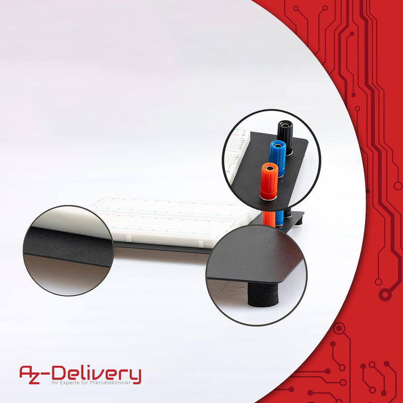 AZDelivery 3 x SYB-1660 Lötfreies Breadboard-Protoboard | Testschaltung Breadboard-Kit | Tie-Point 1