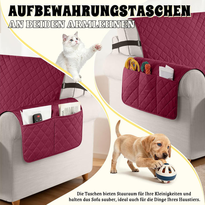 TAOCOCO Sofa Überzug, Sofabezug Wasserdicht Mit Gummiband，Wohnzimmer Anti-Rutsch Gepolsterter Sofasc