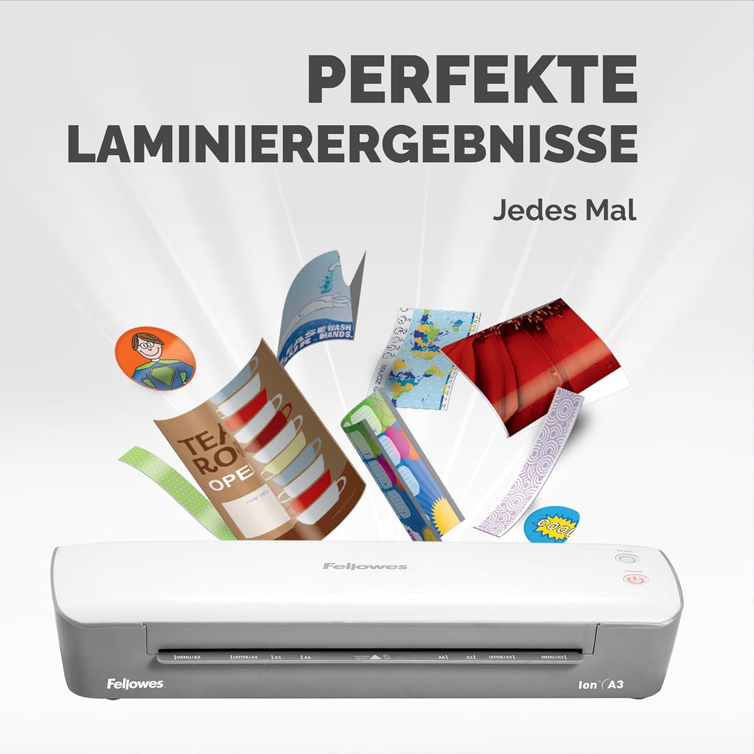 Fellowes Laminiergerät Ion A3 für Büro, Home Office - Heisslaminierfolien bis 125 Mikron Stärke - in