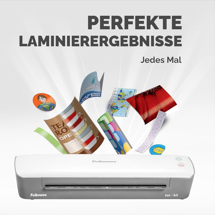 Fellowes Laminiergerät Ion A3 für Büro, Home Office - Heisslaminierfolien bis 125 Mikron Stärke - in
