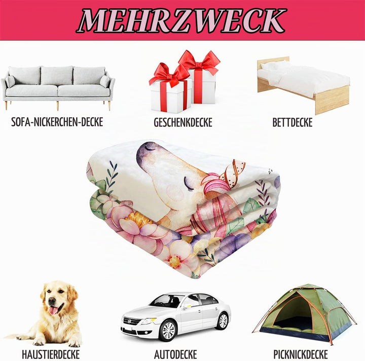 YISUMEI Decke 150x200 cm Kuscheldecken Sanft Flanell Weich Fleecedecke Rosa Einhorn 150 x 200 cm, 15